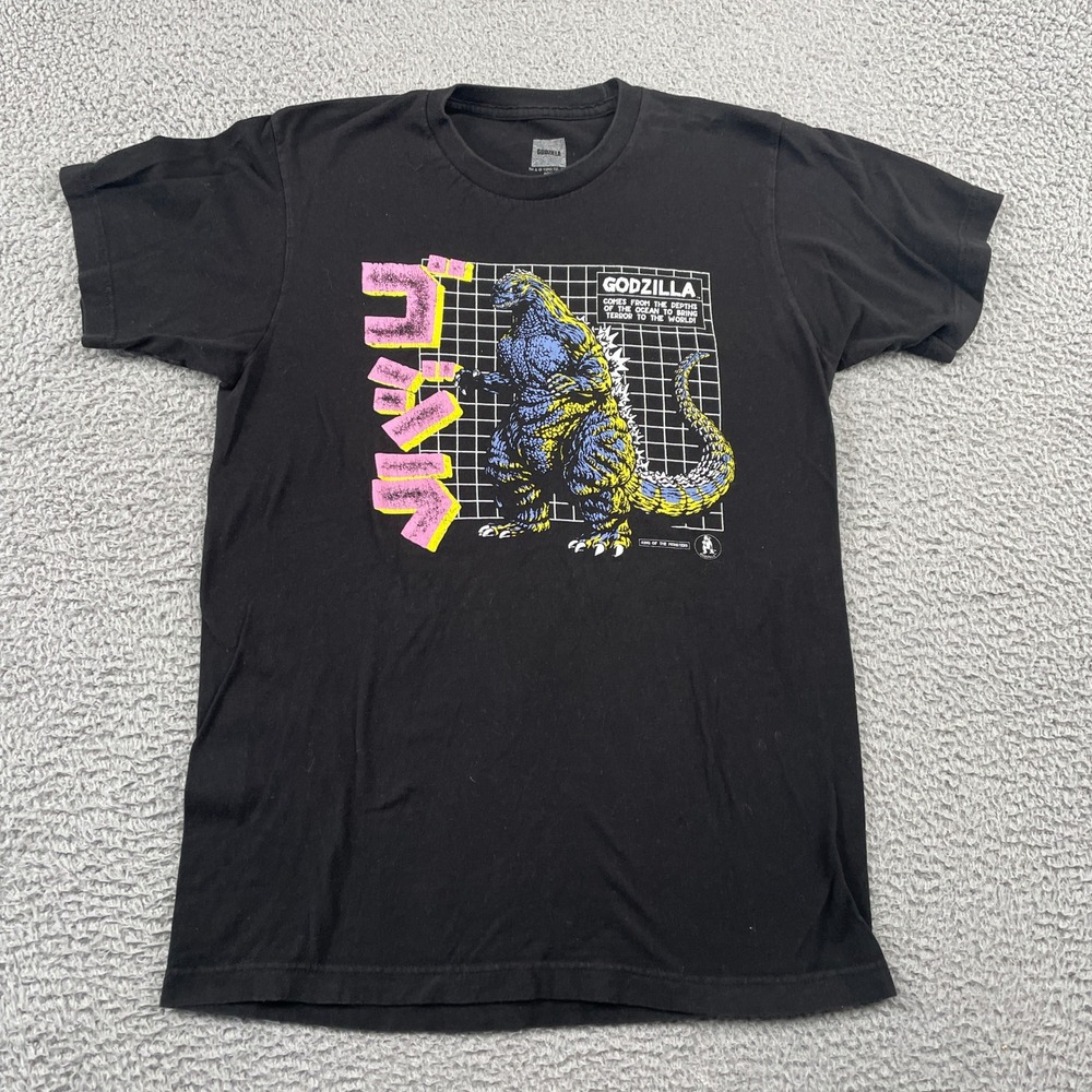 Godzilla T-Shirt Mens M Black King Of The Monsters Graphic Retro Toho Cotton Tee